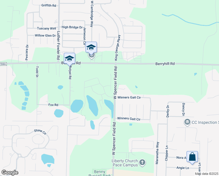 map of restaurants, bars, coffee shops, grocery stores, and more near 5760 Conley Court in Pace