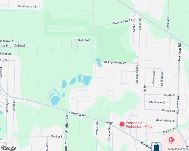 map of restaurants, bars, coffee shops, grocery stores, and more near 5749 Tiger Woods Drive in Milton
