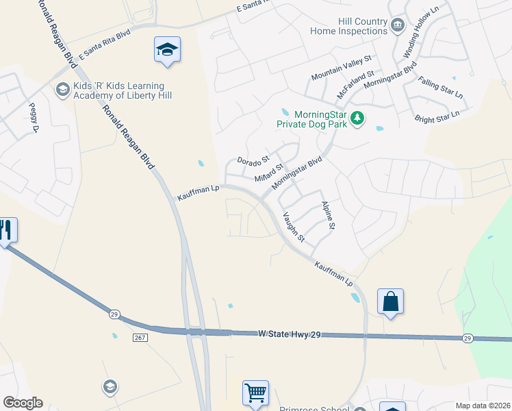 map of restaurants, bars, coffee shops, grocery stores, and more near 136 Landry Street in Georgetown