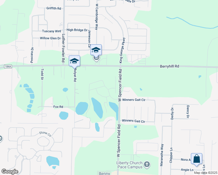 map of restaurants, bars, coffee shops, grocery stores, and more near 5841 Danbury Boulevard in Milton