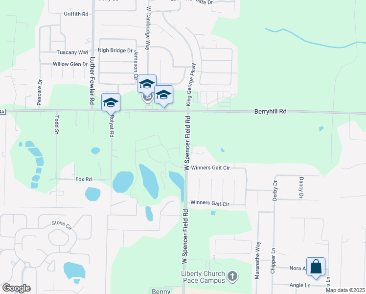 map of restaurants, bars, coffee shops, grocery stores, and more near 5760 Conley Court in Pace