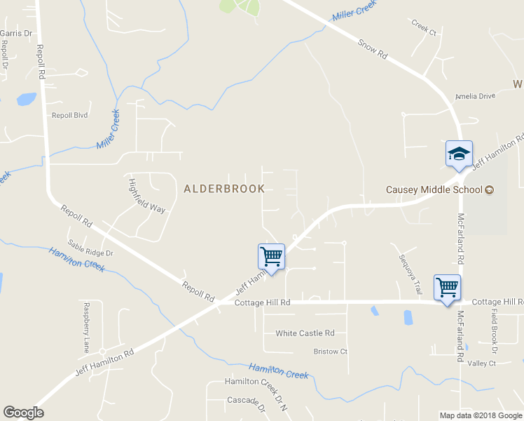 map of restaurants, bars, coffee shops, grocery stores, and more near 9813 Taylor Pointe Court in Mobile