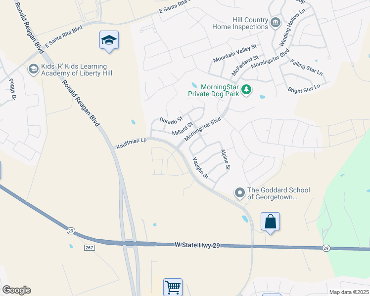 map of restaurants, bars, coffee shops, grocery stores, and more near 136 Landry Street in Georgetown