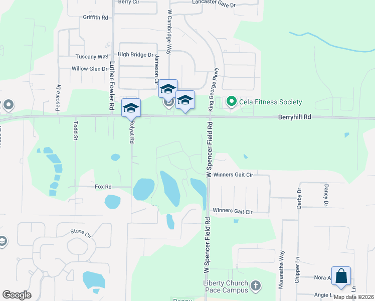 map of restaurants, bars, coffee shops, grocery stores, and more near 5841 Danbury Boulevard in Milton