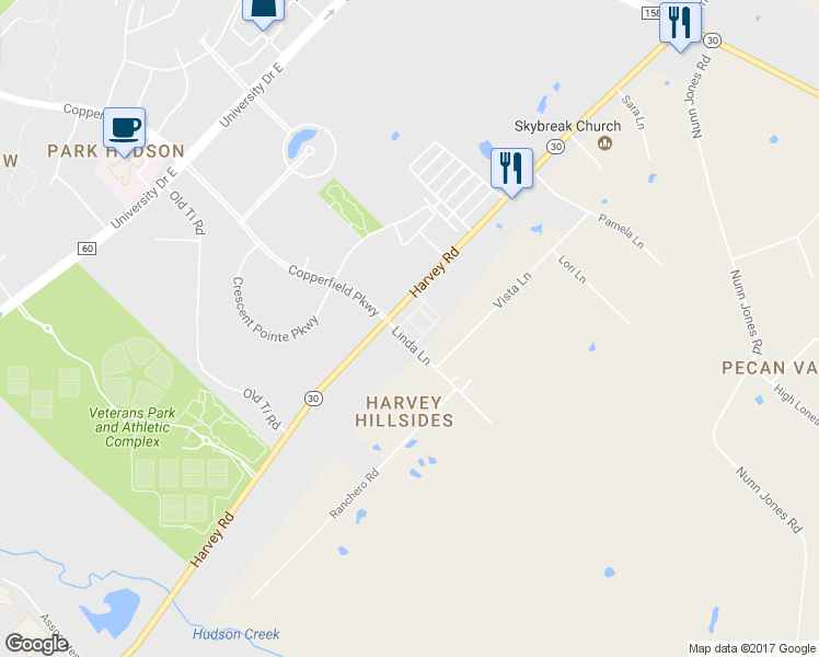 map of restaurants, bars, coffee shops, grocery stores, and more near 1604 Ethic Lane in College Station