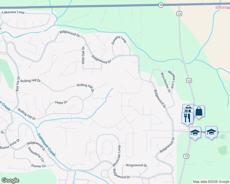 map of restaurants, bars, coffee shops, grocery stores, and more near 135 Marikesh Drive in Daphne