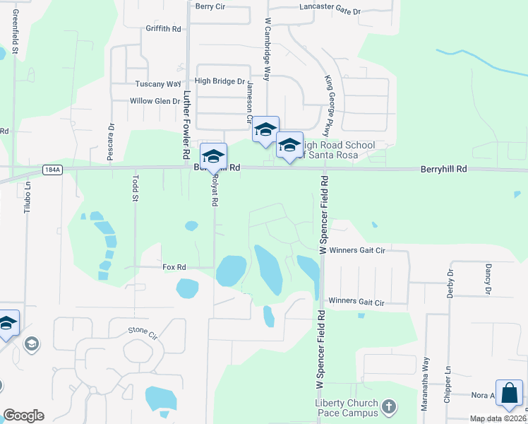 map of restaurants, bars, coffee shops, grocery stores, and more near 4075 Berryhill Road in Milton