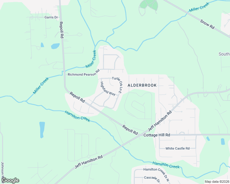 map of restaurants, bars, coffee shops, grocery stores, and more near 9990 Highfield Way in Mobile