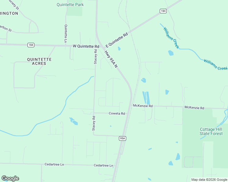 map of restaurants, bars, coffee shops, grocery stores, and more near 2222 County Highway 95A in Cantonment