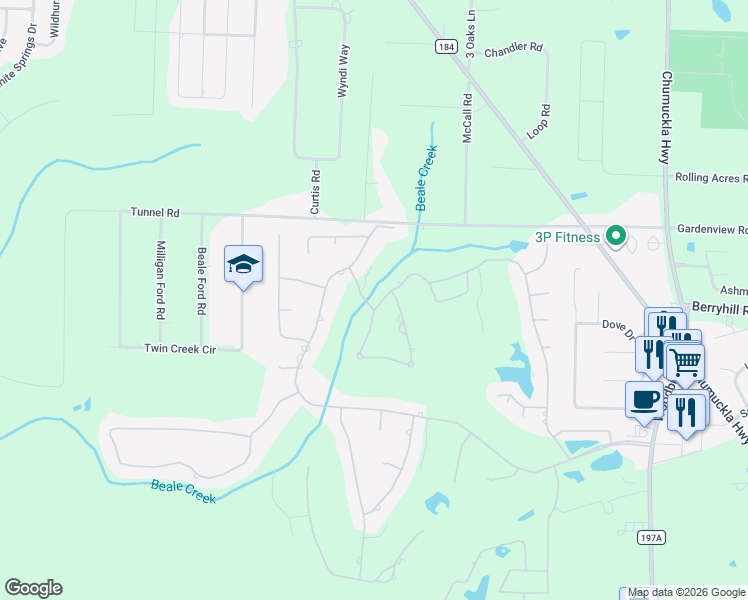 map of restaurants, bars, coffee shops, grocery stores, and more near 3130 Bobby Jones Drive in Pace