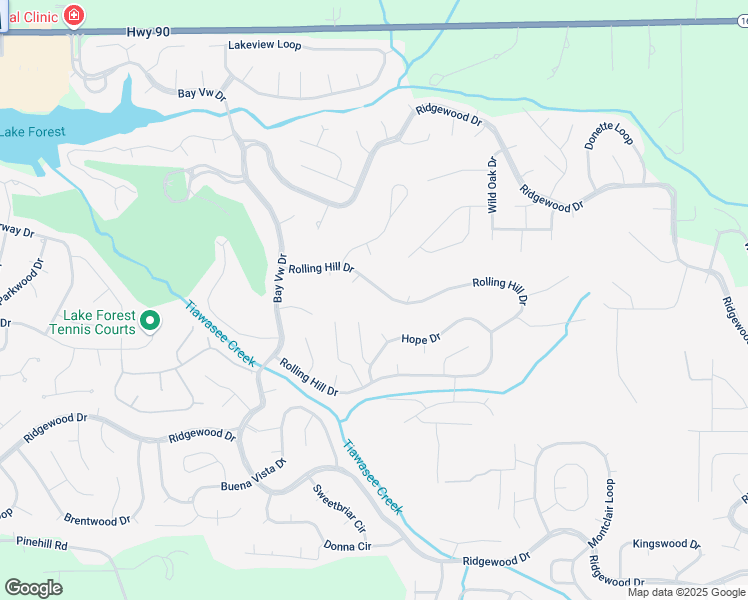 map of restaurants, bars, coffee shops, grocery stores, and more near 138 Rolling Hill Drive in Daphne