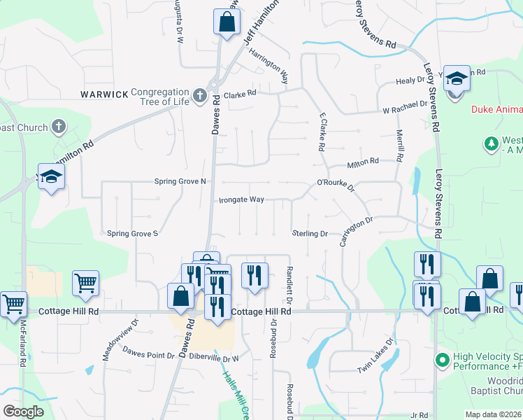 map of restaurants, bars, coffee shops, grocery stores, and more near 2191 Vulcan Court in Mobile
