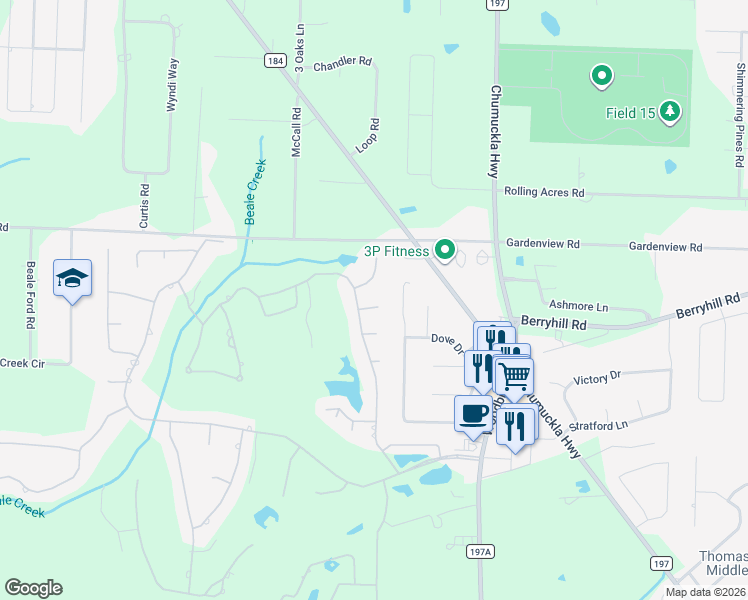 map of restaurants, bars, coffee shops, grocery stores, and more near 3307 Prestwick Drive in Pace