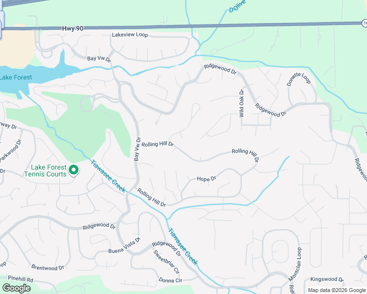 map of restaurants, bars, coffee shops, grocery stores, and more near 105 Lancaster Cir in Daphne