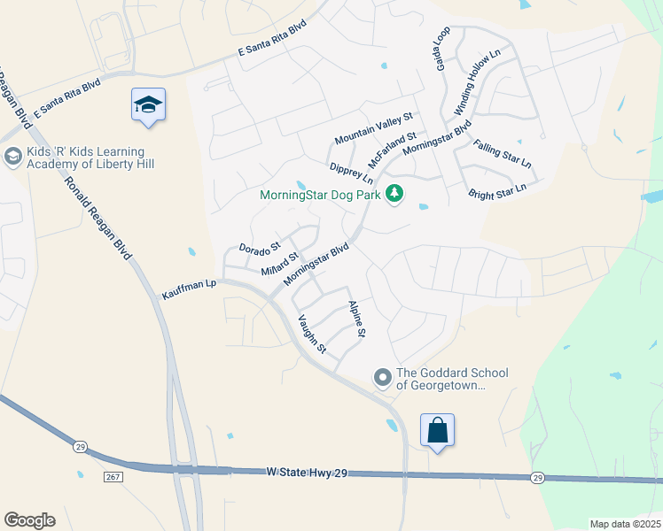 map of restaurants, bars, coffee shops, grocery stores, and more near 113 Landry Cove in Georgetown
