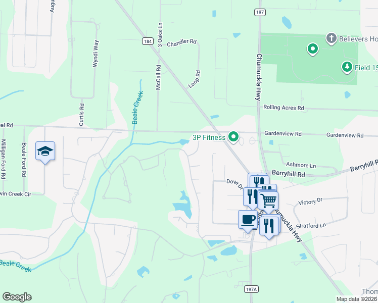 map of restaurants, bars, coffee shops, grocery stores, and more near 3300 Gleneagles Drive in Pace