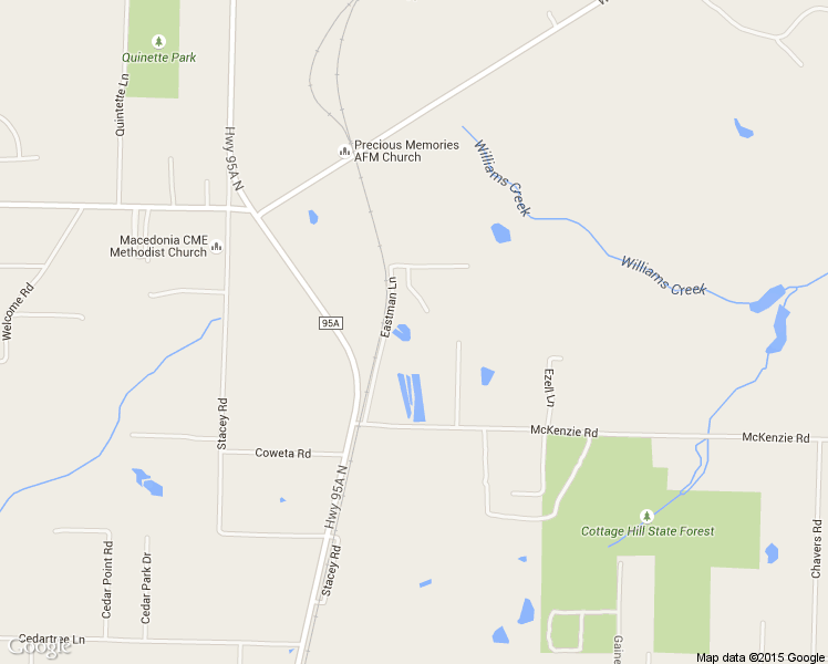 map of restaurants, bars, coffee shops, grocery stores, and more near 2264 Eastman Lane in Escambia County