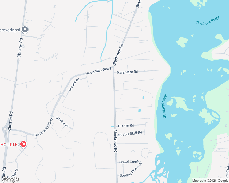 map of restaurants, bars, coffee shops, grocery stores, and more near 904 Blackrock Road in Yulee