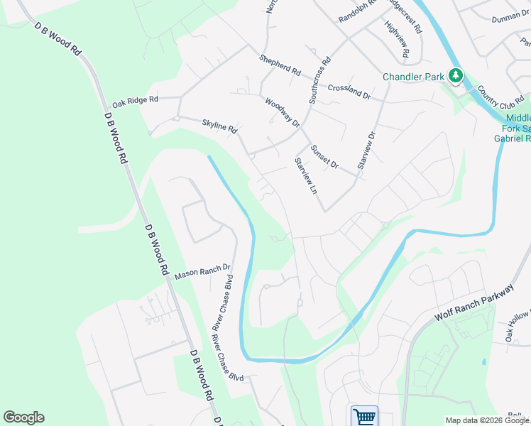 map of restaurants, bars, coffee shops, grocery stores, and more near 100 Skyline Road in Georgetown