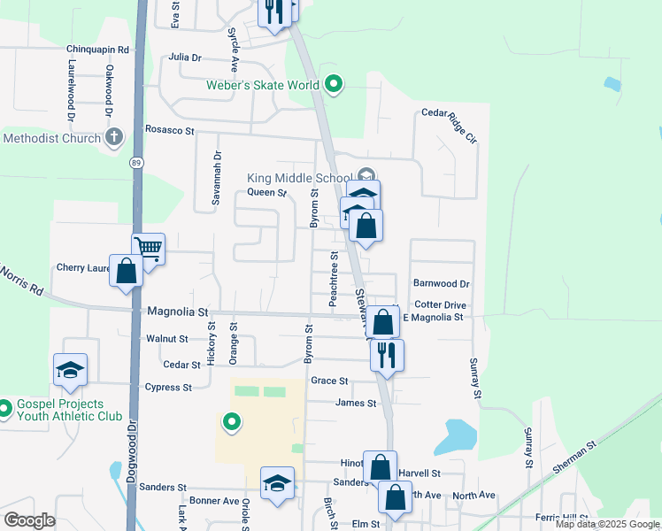 map of restaurants, bars, coffee shops, grocery stores, and more near 6605 Plymouth Street in Milton