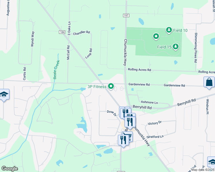 map of restaurants, bars, coffee shops, grocery stores, and more near 3326 Tunnel Road in Pace