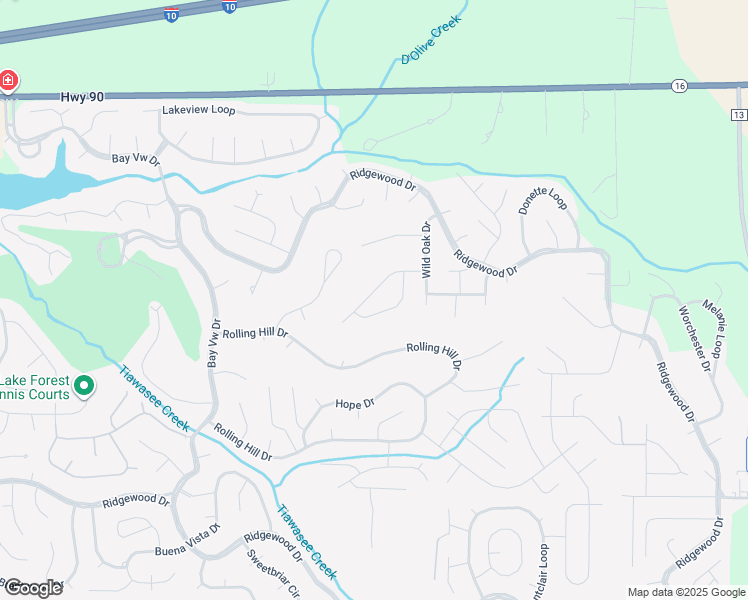 map of restaurants, bars, coffee shops, grocery stores, and more near 115 Dewitt Circle in Daphne