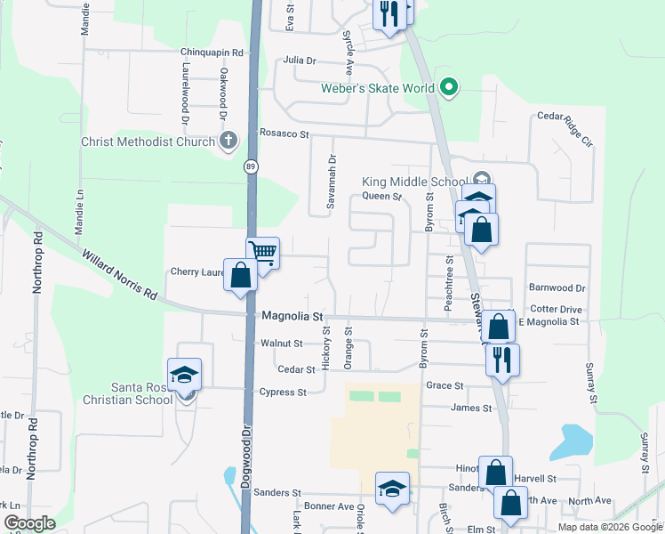 map of restaurants, bars, coffee shops, grocery stores, and more near 6481 Colonial Drive in Milton