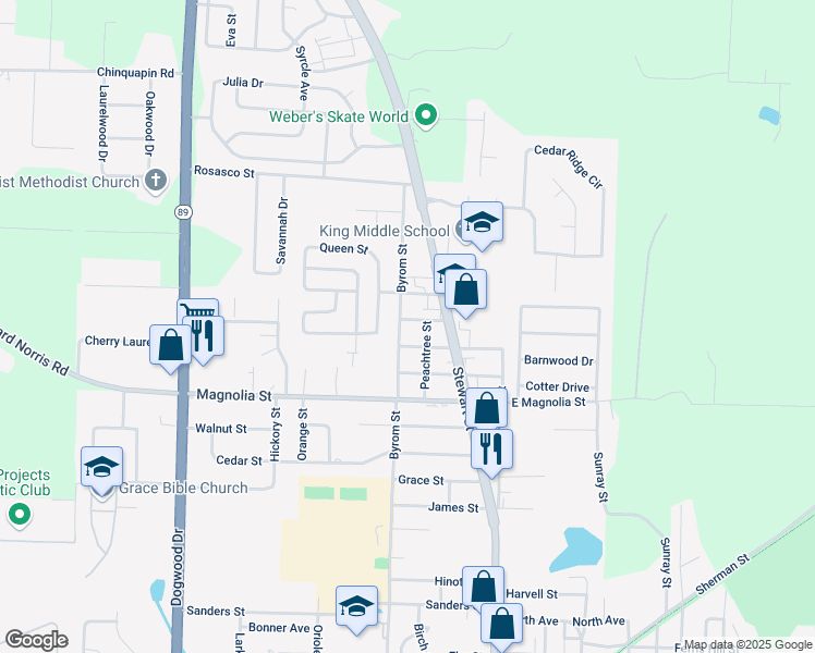 map of restaurants, bars, coffee shops, grocery stores, and more near 6605 Plymouth Street in Milton