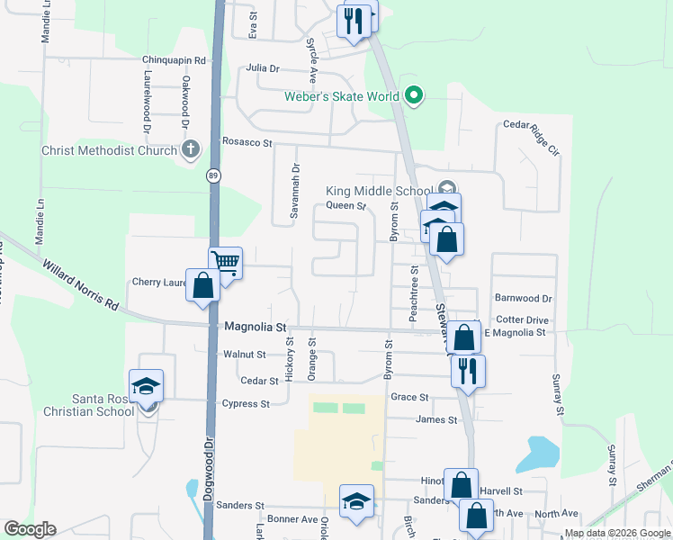 map of restaurants, bars, coffee shops, grocery stores, and more near 6506 Colonial Drive in Milton