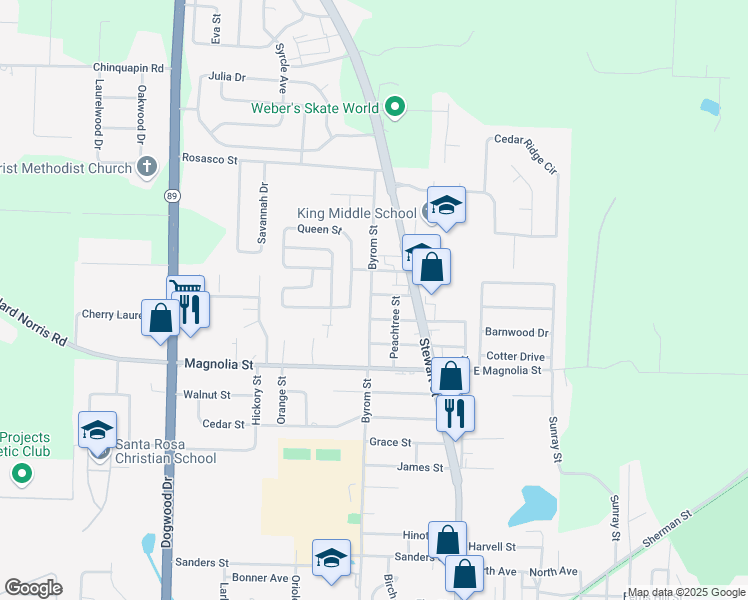 map of restaurants, bars, coffee shops, grocery stores, and more near 6601 Plymouth Street in Milton