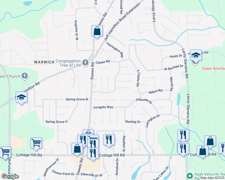 map of restaurants, bars, coffee shops, grocery stores, and more near 2086 Willow Oak Drive in Mobile