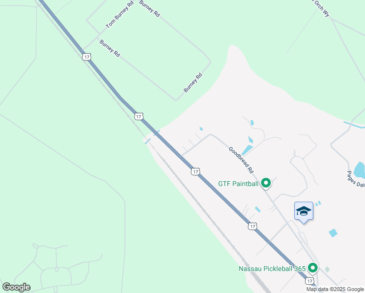 map of restaurants, bars, coffee shops, grocery stores, and more near 1229 Bird Lane in Yulee