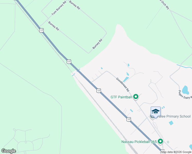 map of restaurants, bars, coffee shops, grocery stores, and more near 1001-1023 Goodbread Road in Yulee