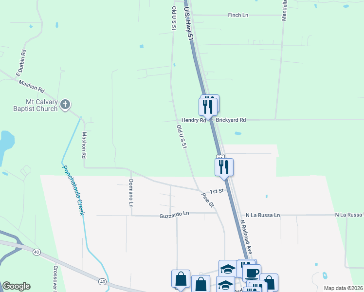 map of restaurants, bars, coffee shops, grocery stores, and more near 54477 Old Highway 51 in Independence