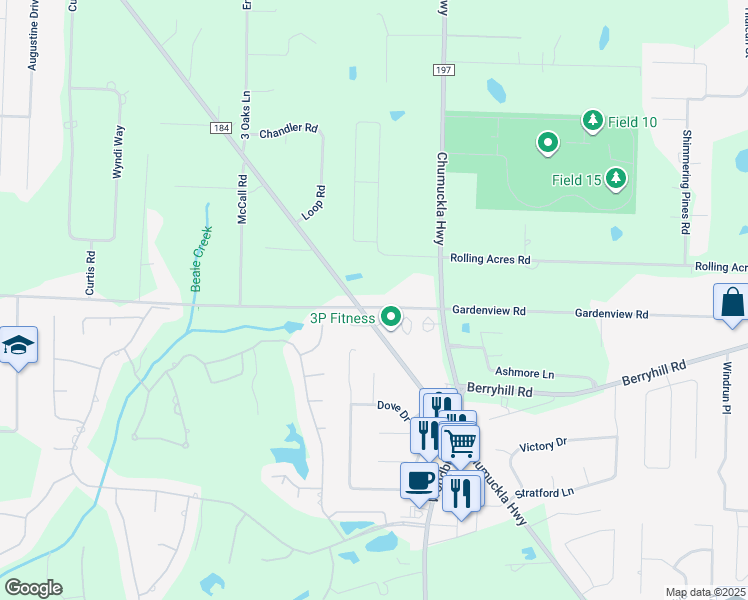 map of restaurants, bars, coffee shops, grocery stores, and more near 3326 Tunnel Road in Pace