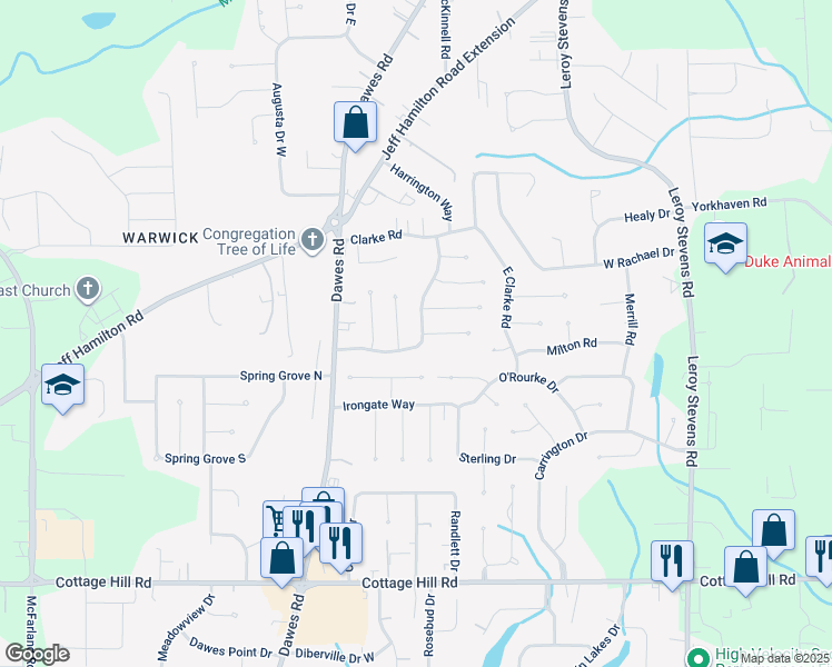 map of restaurants, bars, coffee shops, grocery stores, and more near 2086 Willow Oak Drive in Mobile