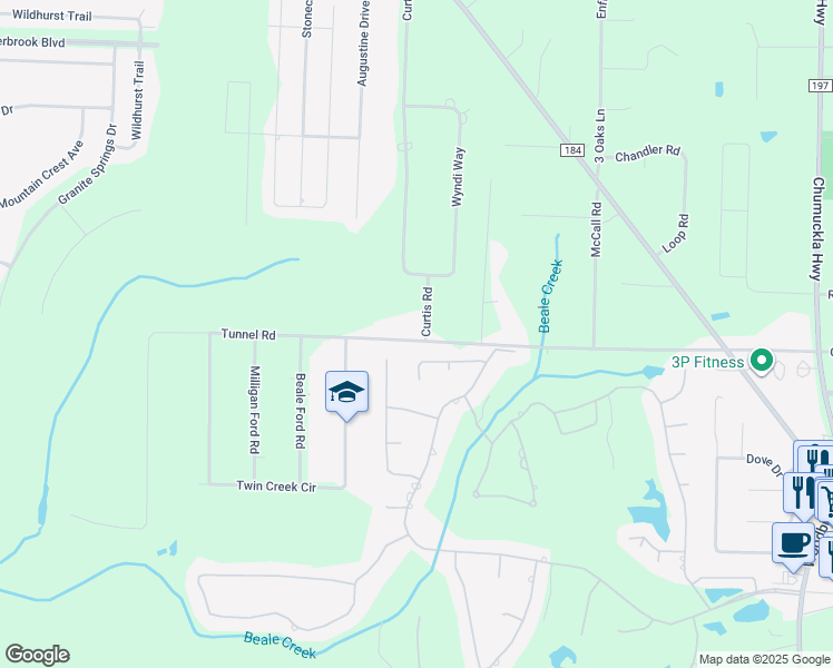 map of restaurants, bars, coffee shops, grocery stores, and more near 5805 Curtis Road in Milton