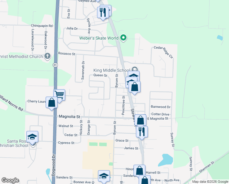 map of restaurants, bars, coffee shops, grocery stores, and more near 6605 Plymouth Street in Milton