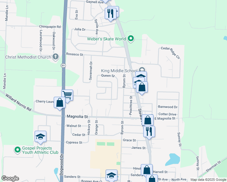 map of restaurants, bars, coffee shops, grocery stores, and more near 5882 Independence Drive in Milton