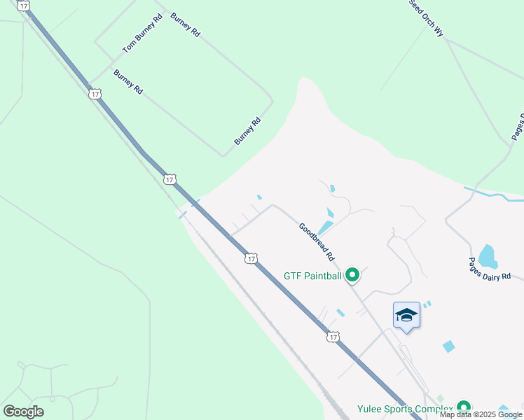 map of restaurants, bars, coffee shops, grocery stores, and more near 1001-1023 Goodbread Road in Yulee