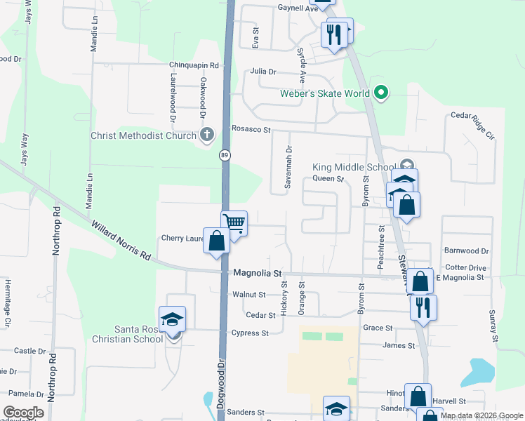 map of restaurants, bars, coffee shops, grocery stores, and more near 5988 Savannah Drive in Milton