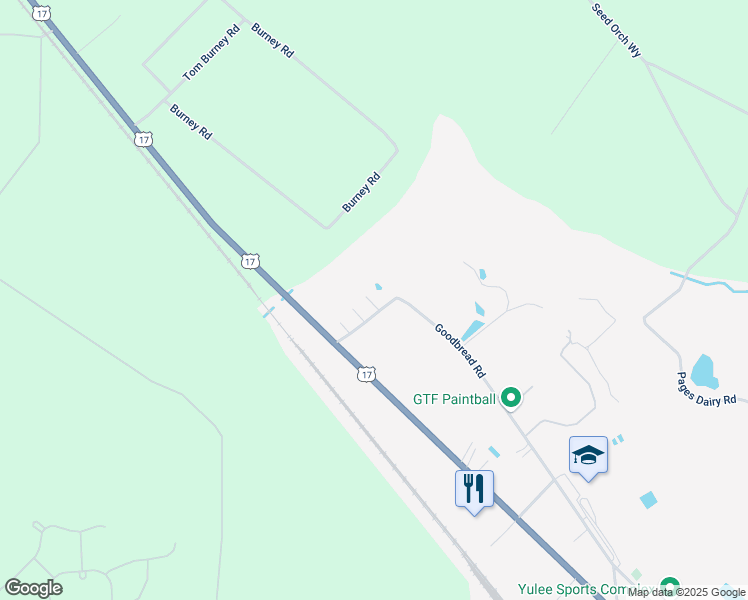 map of restaurants, bars, coffee shops, grocery stores, and more near 1233 Susi Lane in Yulee