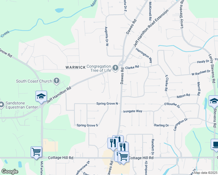 map of restaurants, bars, coffee shops, grocery stores, and more near 8775 County Road 36 in Mobile