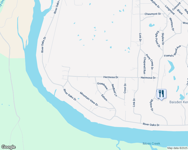 map of restaurants, bars, coffee shops, grocery stores, and more near 3851 Hermosa Drive in Kingsland