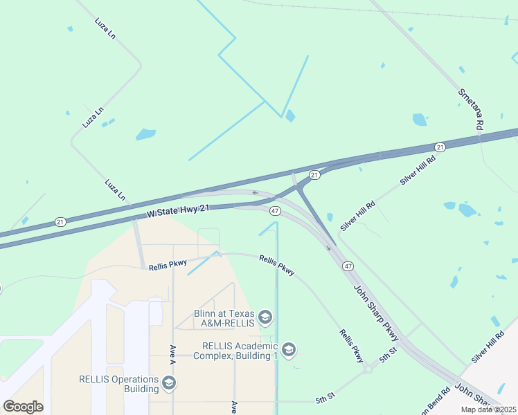 map of restaurants, bars, coffee shops, grocery stores, and more near 8407 State Highway 21 West in Bryan