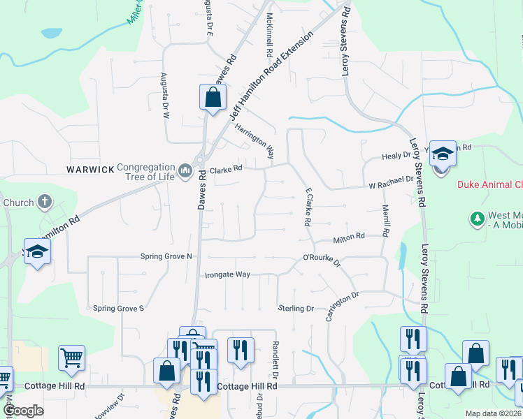 map of restaurants, bars, coffee shops, grocery stores, and more near 1996 Willow Oak Drive in Mobile