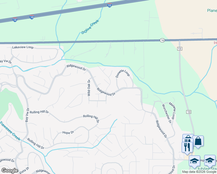 map of restaurants, bars, coffee shops, grocery stores, and more near 104 Woodside Drive in Daphne