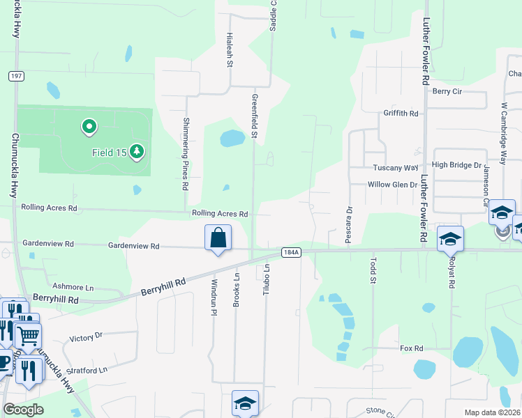 map of restaurants, bars, coffee shops, grocery stores, and more near 5840 Greenfield Street in Pace