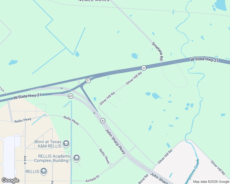 map of restaurants, bars, coffee shops, grocery stores, and more near 1766 Silver Hill Road in Bryan