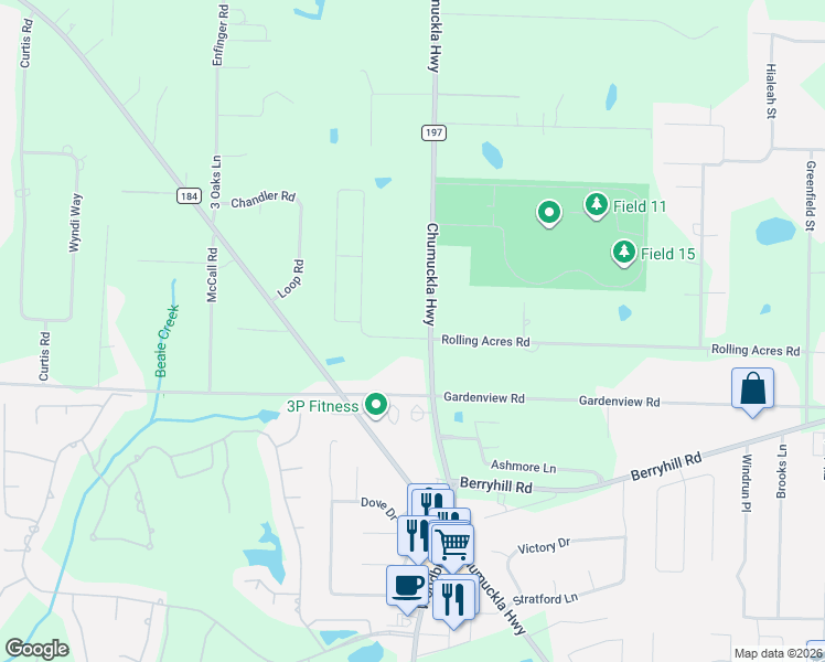 map of restaurants, bars, coffee shops, grocery stores, and more near 5829 Chumuckla Highway in Pace